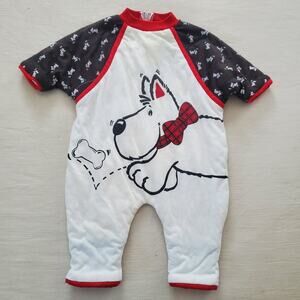 Vintage White Terrier Bodysuit 3-6 months
